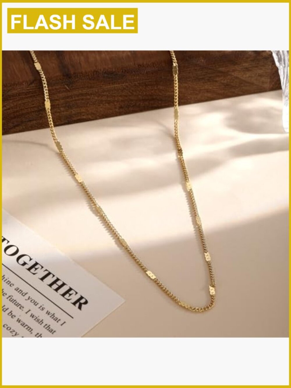 14K Gold Plated Dainty Choker Necklace Simple Trendy Layered Charm Chain Jewelry - Picture 5 of 7